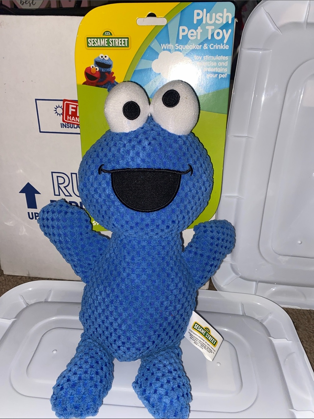Sesame Street Blue Cookie Monster Style Plush Pet Toy